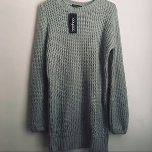 NWT Gray boohoo sweater dress